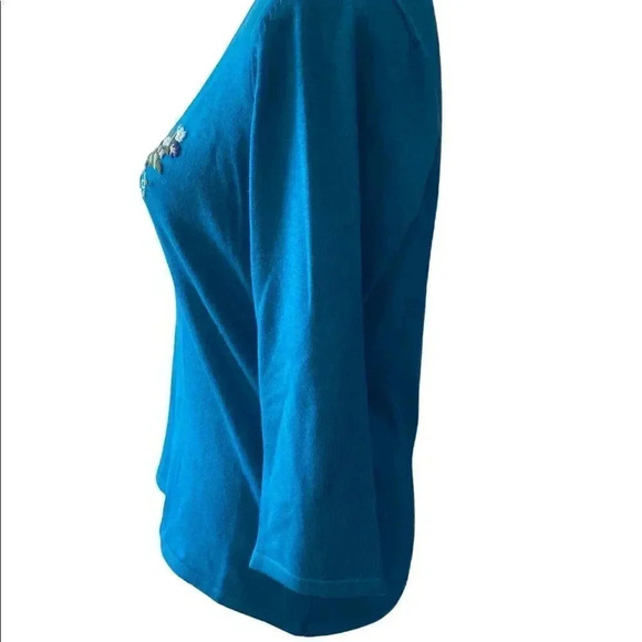New York & Co. gorgeous teal sweater size M NWT - Picture 4 of 8